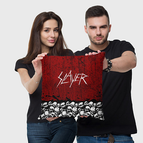 Подушка квадратная Slayer Red / 3D-принт – фото 3