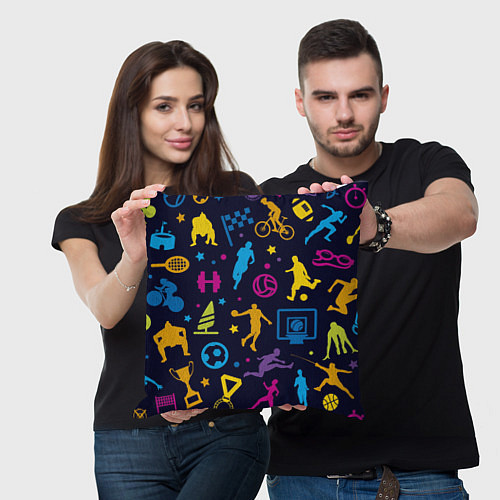 Подушка квадратная Я чемпион / 3D-принт – фото 3