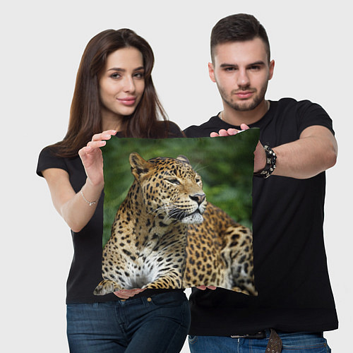 Подушка квадратная Лик леопарда / 3D-принт – фото 3