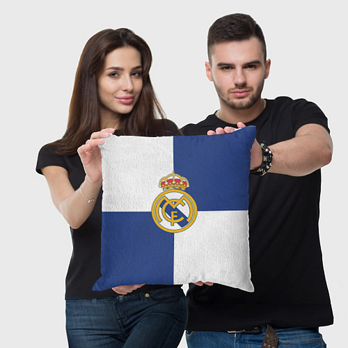 Подушка квадратная Real Madrid: Blue style / 3D-принт – фото 3