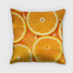 Подушка квадратная Апельсинка, цвет: 3D-принт