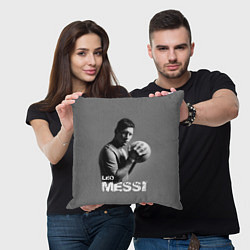 Подушка квадратная Leo Messi, цвет: 3D-принт — фото 2