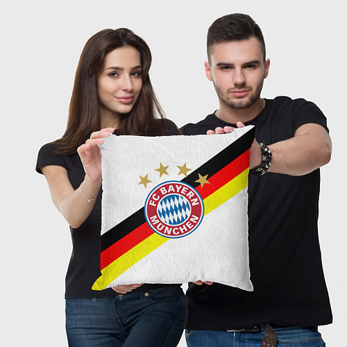 Подушка квадратная FC Bayern: Germany / 3D-принт – фото 3