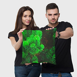Подушка квадратная Зелёная ель, цвет: 3D-принт — фото 2