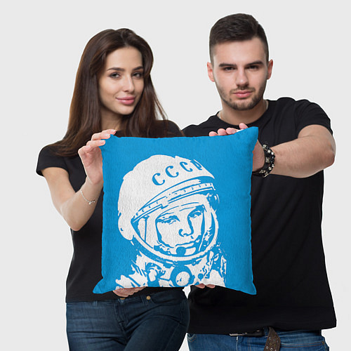 Подушка квадратная Гагарин: CCCP / 3D-принт – фото 3