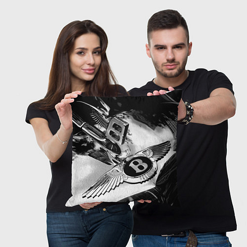 Подушка квадратная Bentley motors ltd / 3D-принт – фото 3