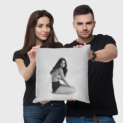 Подушка квадратная Selena Gomez: Mono Style / 3D-принт – фото 3