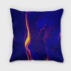 Подушка квадратная Ультрафиолетовые разводы, цвет: 3D-принт