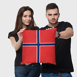 Подушка квадратная Флаг Норвегии, цвет: 3D-принт — фото 2
