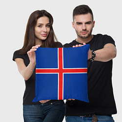 Подушка квадратная Флаг Исландии, цвет: 3D-принт — фото 2
