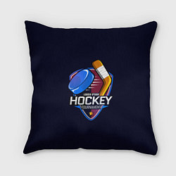 Подушка квадратная Hockey Tournament, цвет: 3D-принт