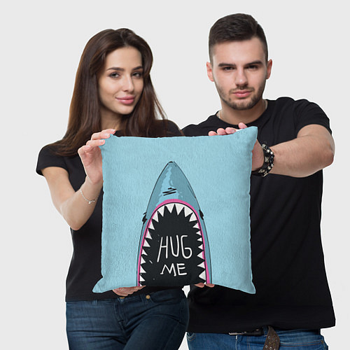 Подушка квадратная Shark: Hug me / 3D-принт – фото 3