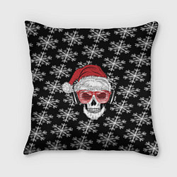Подушка квадратная Santa Skull хипстер, цвет: 3D-принт