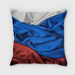 Подушка квадратная Российский Триколор, цвет: 3D-принт