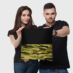 Подушка квадратная Лесной Камуфляж, цвет: 3D-принт — фото 2