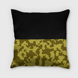 Подушка квадратная Камуфляж: черный/болотный, цвет: 3D-принт