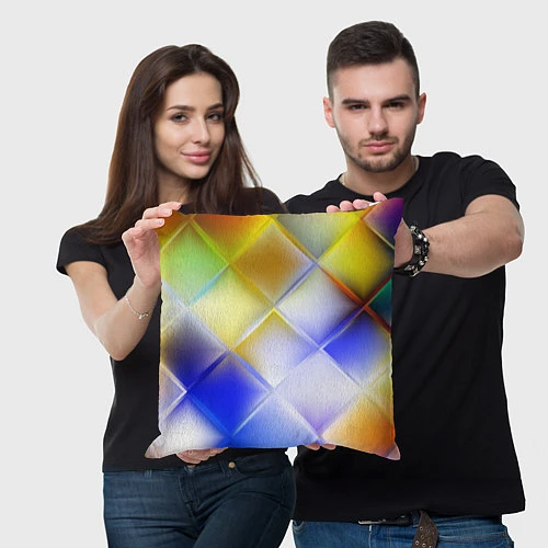 Подушка квадратная Colorful squares / 3D-принт – фото 3