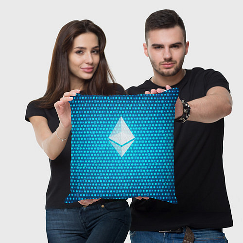 Подушка квадратная Blue Ethereum / 3D-принт – фото 3