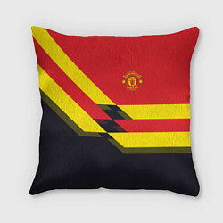 Подушка квадратная Man UTD FC: Black style, цвет: 3D-принт