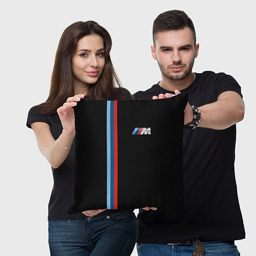 Подушка квадратная BMW BLACK COLLECTION БМВ / 3D-принт – фото 3