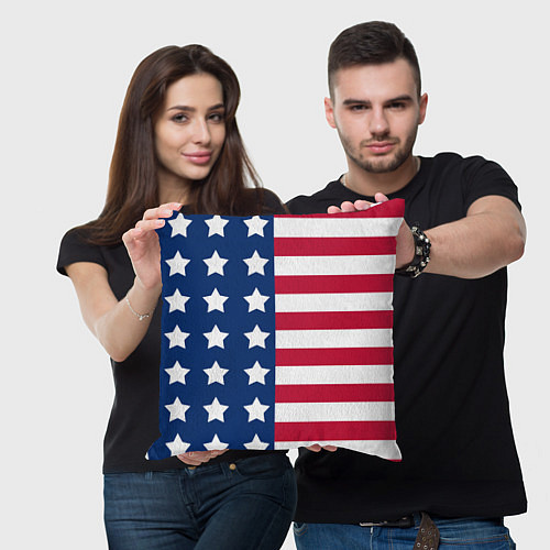 Подушка квадратная USA Flag / 3D-принт – фото 3