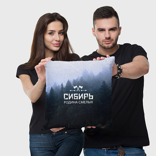 Подушка квадратная Сибирь: родина сильных / 3D-принт – фото 3