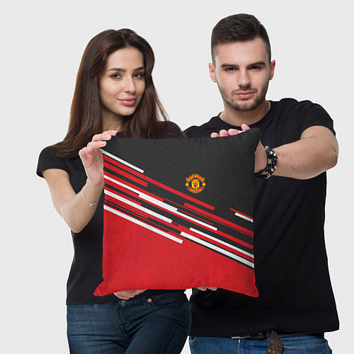 Подушка квадратная Man UTD FC: Sport Line 2018 / 3D-принт – фото 3