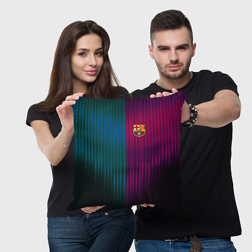 Подушка квадратная Barcelona FC: Abstract 2018 / 3D-принт – фото 3