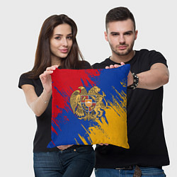 Подушка квадратная Герб и флаг Армении, цвет: 3D-принт — фото 2