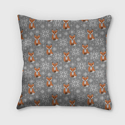 Подушка квадратная Зимние лисицы, цвет: 3D-принт