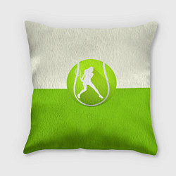 Подушка квадратная Символ теннисиста, цвет: 3D-принт