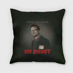 Подушка квадратная Mr Robot: Illusion, цвет: 3D-принт