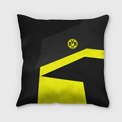 Подушка квадратная FC Borussia: Sport Geometry, цвет: 3D-принт