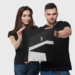 Подушка квадратная FC Juventus: Sport Geometry, цвет: 3D-принт — фото 2