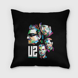 Подушка квадратная U2 Band, цвет: 3D-принт