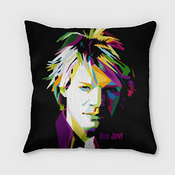 Подушка квадратная Jon Bon Jovi Art, цвет: 3D-принт