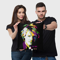 Подушка квадратная Jon Bon Jovi Art, цвет: 3D-принт — фото 2