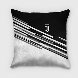 Подушка квадратная FC Juventus: B&W Line, цвет: 3D-принт