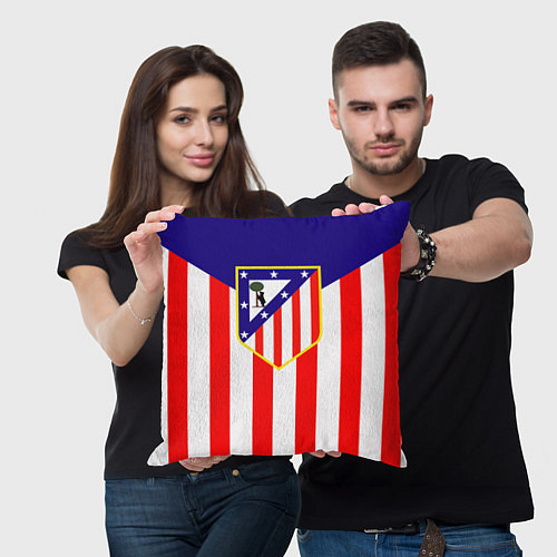 Подушка квадратная FC Atletico Madrid / 3D-принт – фото 3