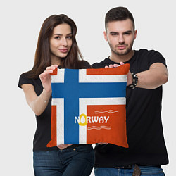 Подушка квадратная Norway Flag, цвет: 3D-принт — фото 2