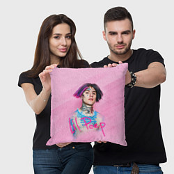 Подушка квадратная Lil Peep: Pink Style, цвет: 3D-принт — фото 2