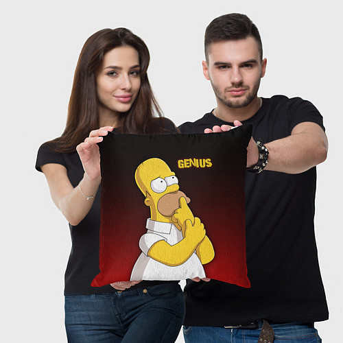 Подушка квадратная Homer Genius / 3D-принт – фото 3