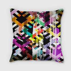 Подушка квадратная Геометрия в красках, цвет: 3D-принт