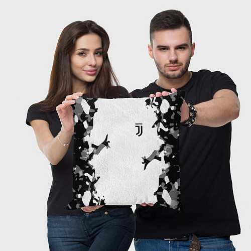 Подушка квадратная FC Juventus: White Original / 3D-принт – фото 3