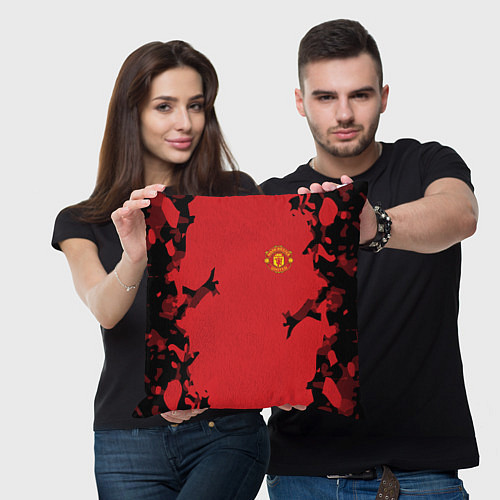 Подушка квадратная FC Manchester United: Red Original / 3D-принт – фото 3