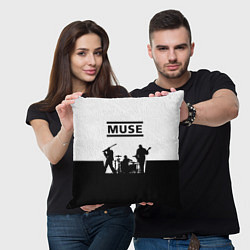 Подушка квадратная Muse B&W, цвет: 3D-принт — фото 2