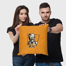 Подушка квадратная BTC vs KFC, цвет: 3D-принт — фото 2