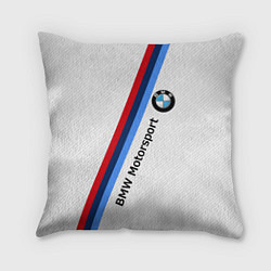 Подушка квадратная BMW Motorsport: White Carbon, цвет: 3D-принт