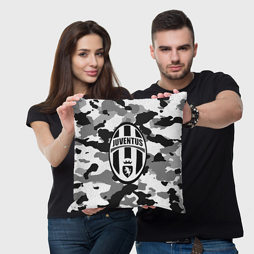 Подушка квадратная FC Juventus: Camouflage / 3D-принт – фото 3