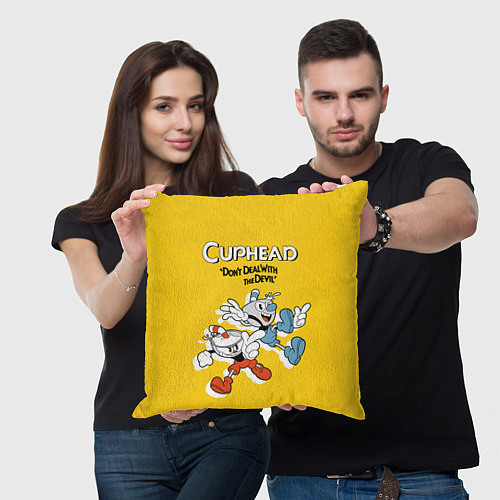 Подушка квадратная Cuphead: Don't deal with the Devil / 3D-принт – фото 3